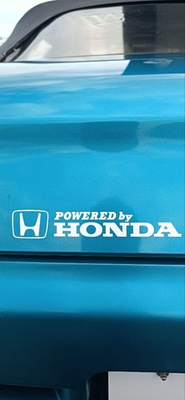 #ad Honda Powered by Honda Sticker White Print Transparent 12cm Car Accessory $75.87