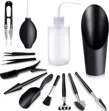 Succulent Tools, 13 Pcs Mini Garden Tool Set, Transplanting Tools Black 