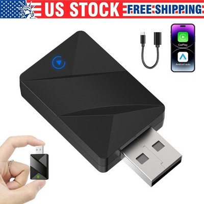 USB Wireless CarPlay Adapter for Apple iPhone & Android Auto Dongle Plug ＆ Play