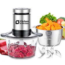 Kitchen in the box Food Processors, 2L+2L 400W Electric Meat Grinder & Food Chop