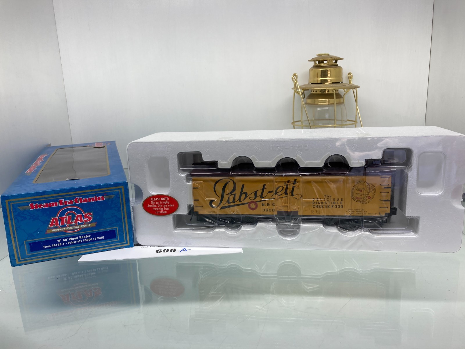696 Atlas 40' Reefer Car Pabst-ett Digestable Cheese 3600 Plastic O Gauge 3 Rail