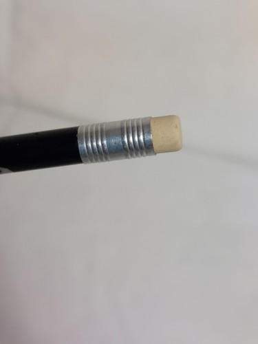 Vintage 1990s Black Silver Halloween Skeleton Pencil Unsharpened White Eraser - Picture 4 of 10