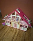 Vintage 1985 A Frame Barbie Dreamhouse w Furniture