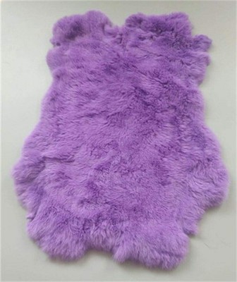 1x Skin of Rabbit Hide Scrap Dyed Tanned 10'' by 12 inches, Light Purple 