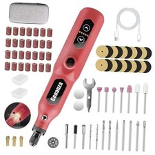 Mini Cordless Rotary Tool Kit - 5-Speed with LED Light, Includes 78 Pink