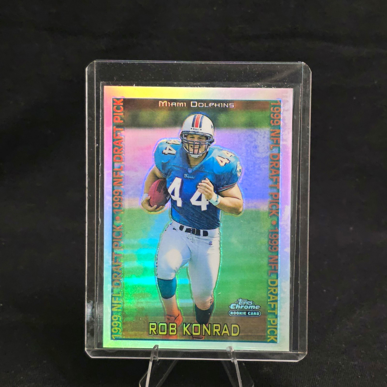 Topps Chrome 1999 NFL Draft Pick Rob Konrad Refractor RC #150 Dolphins