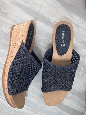 NWOT Baretraps Women's Sandals Size  8 Dark Blue With A Cork Wedge Heel