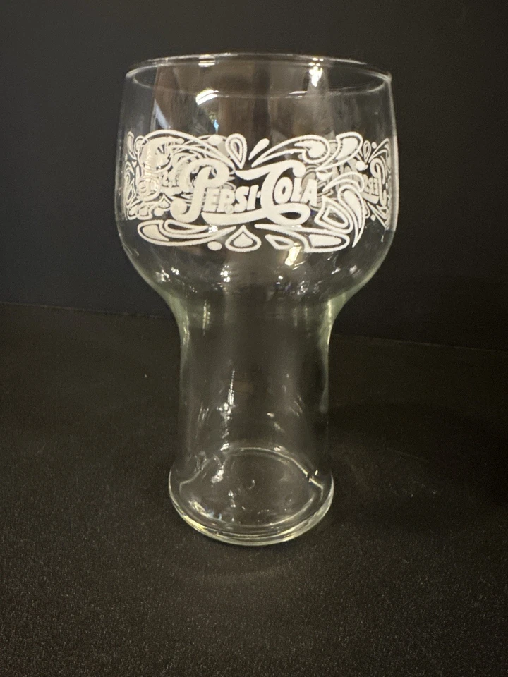 Juego de vasos vintage de copa Pepsi Cola de 13-6” de alto con logotipo blanco retro años 70 Foto 3 de 4