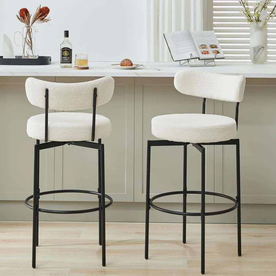Taburetes De Bar Bancos Para Barra De Cocina Sillas Set of 2 Barstools Gray NEW - Image 2 of 4