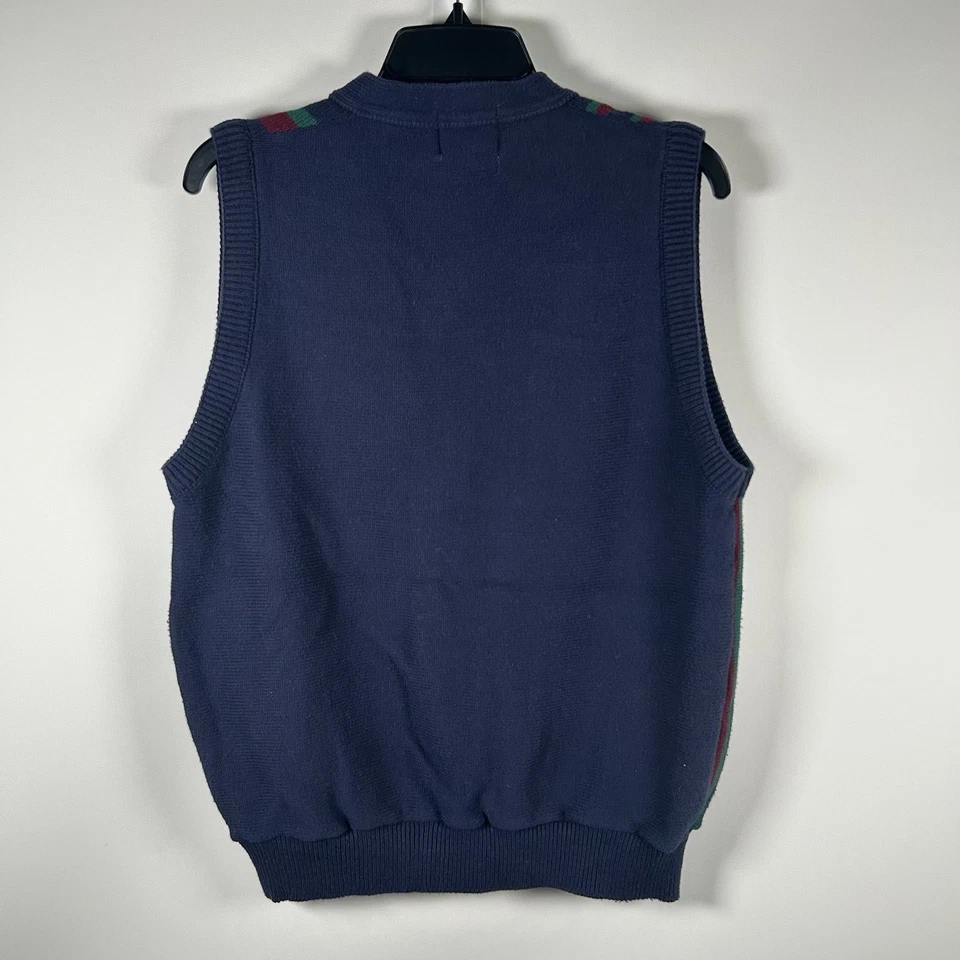 Suéter de golf vintage de eslabones de ciprés para hombre cárdigan grande a rayas de algodón con botones Foto 3 de 4