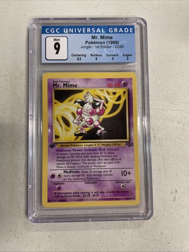 Mr. Mime (1st Edition) graded CGC 9 for sale on eBay
