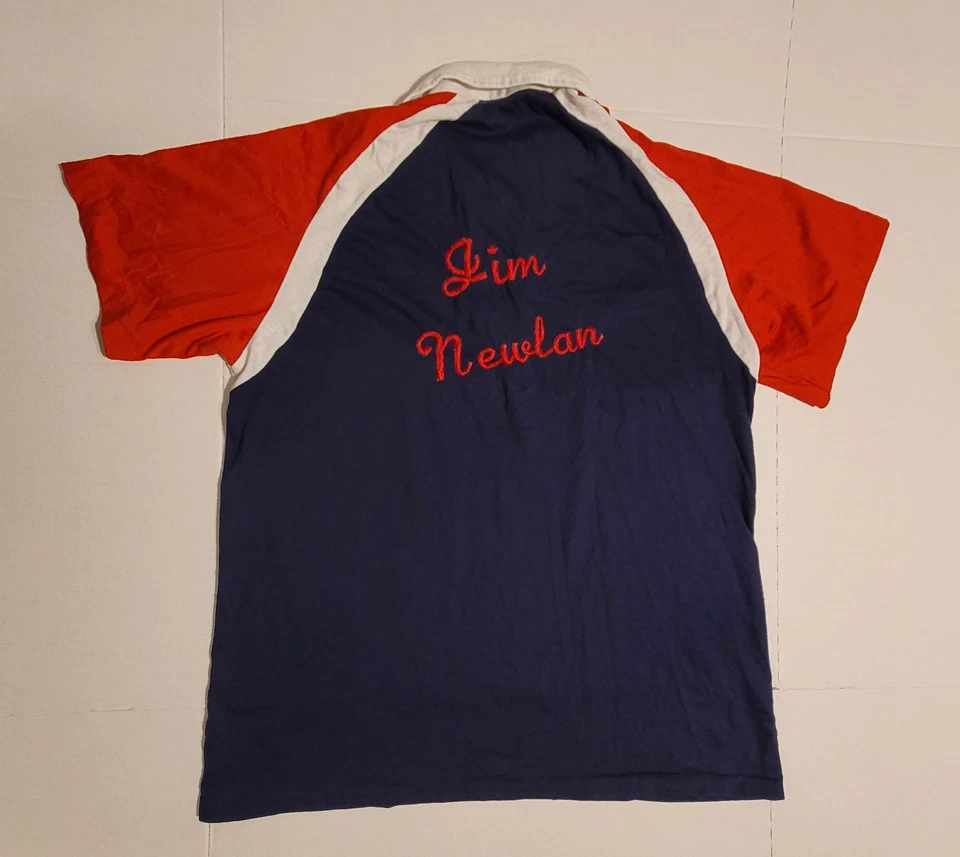 Camisa polo de bolos vintage Hilton Athletic Apparel cosida hecha en EE. UU. L Foto 3 de 4