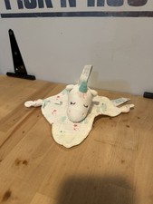 Douglas Baby small mini white unicorn plush security blanket lovey hanging