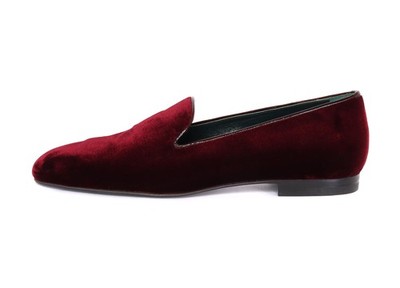 BILLIONAIRE COUTURE LOAFERS velvet burgundy calfskin extra-luxury Italy EU 42