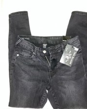 NEW w/Tags TRUE RELIGION Jennie Curvy High Rise Skinny Washed Black Size 27