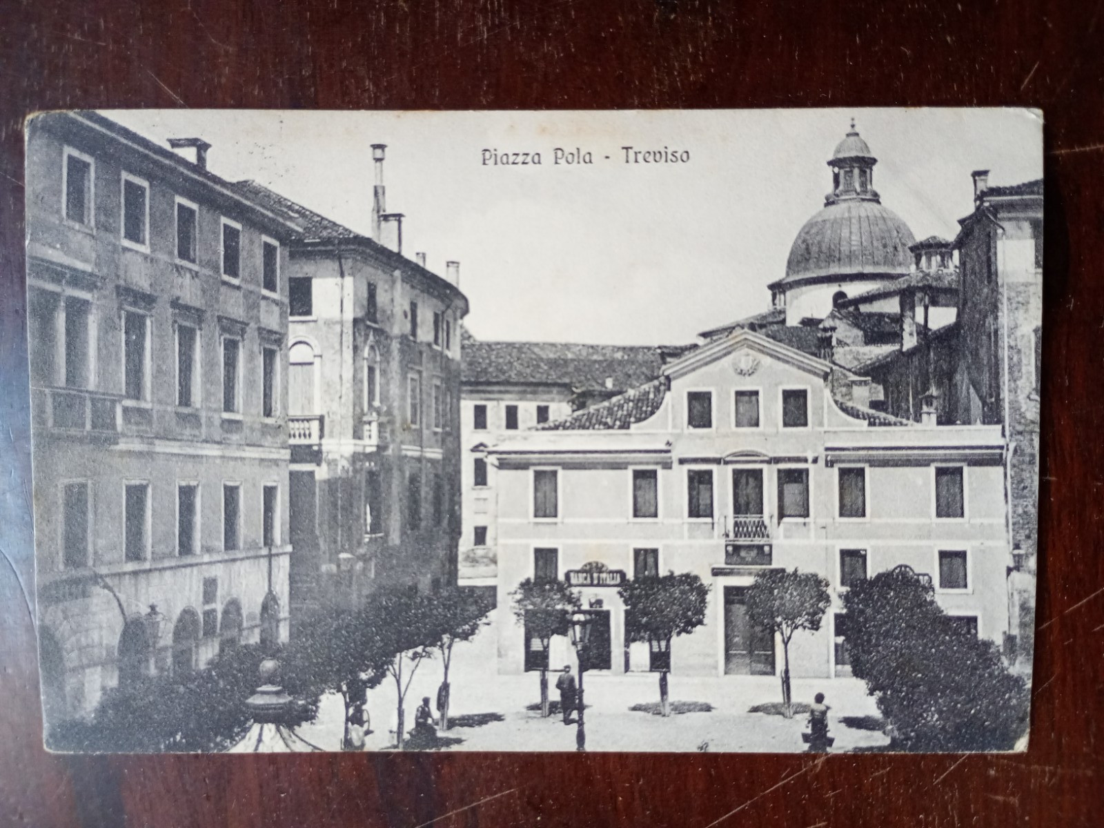 treviso PIAZZA POLA CON LA BANCA D'ITALIA , SPEDITA 1907 .