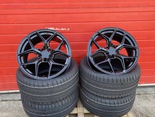 19" XT2 BMW 1000m Style x4 Gloss Black Alloys & Tyres, 5x120 F Series Staggered