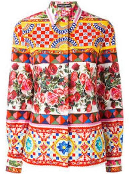 Women Dolce & Gabbana Shirt Red Viscose 40 / L /