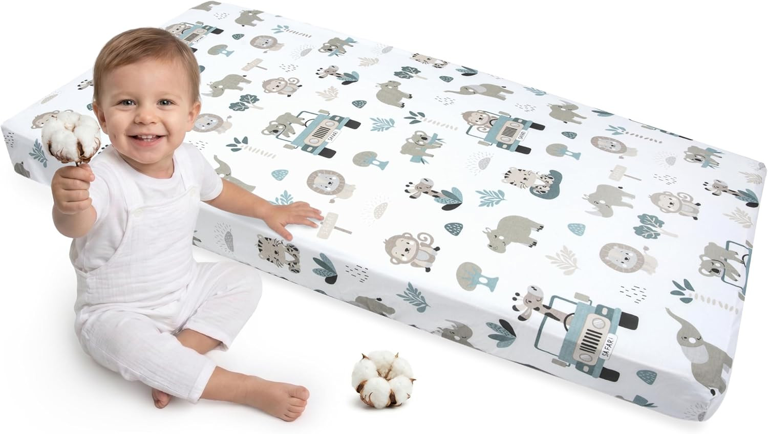 Lenzuola Lettino Neonato 60X120-100% Cotone Lenzuolo Con Angoli Culla Coprimater