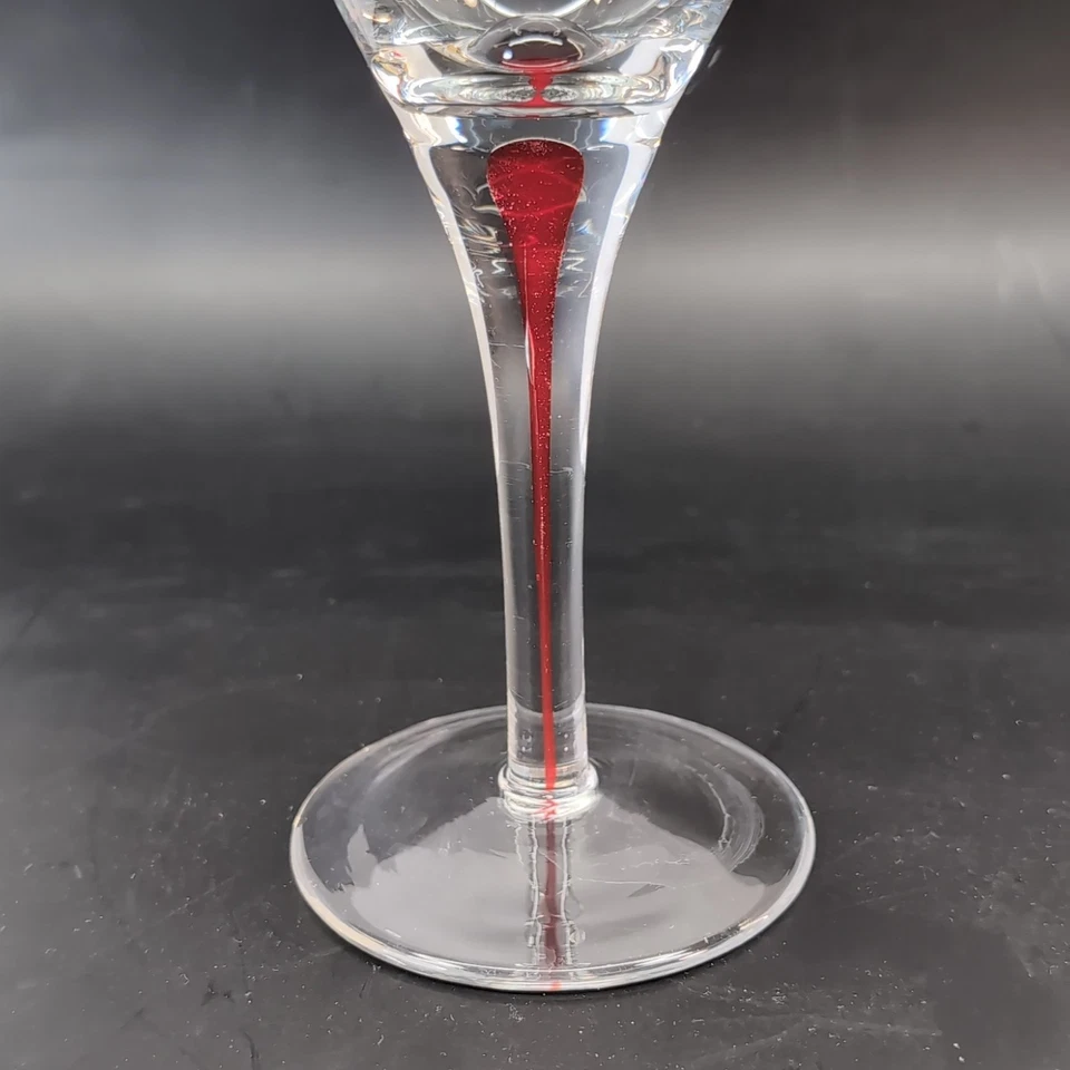 Juego de 4 copas de vino de cristal Orrefors Intermezzo - 2 rojo 2 tallo de lágrima azul Foto 4 de 4