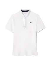 Lacoste Men's Ultra-Dry Stretch Polo Shirt in White and Navy Blue DH2583-51 522