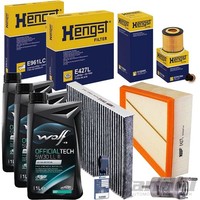Hengst Filterset+Wolf 5W30 ÖL Passend FüR 1.2 54 PS VW Polo 9N Fabia 6Y