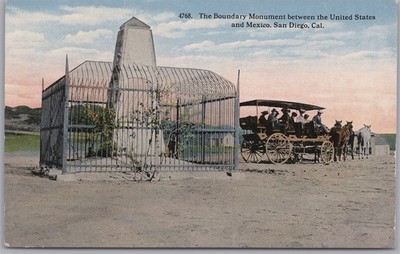 The Boundary Monument between the United States & Mexico at Tijuana, San Diego