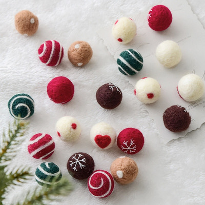 3 cm Weihnachtsdeko bunte Wollfilzkugel Ornamente für Weihnachtsbaum