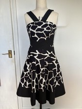 Karen Millen Cotton Chetah Print Halterneck Dress Size 10 RRP �249