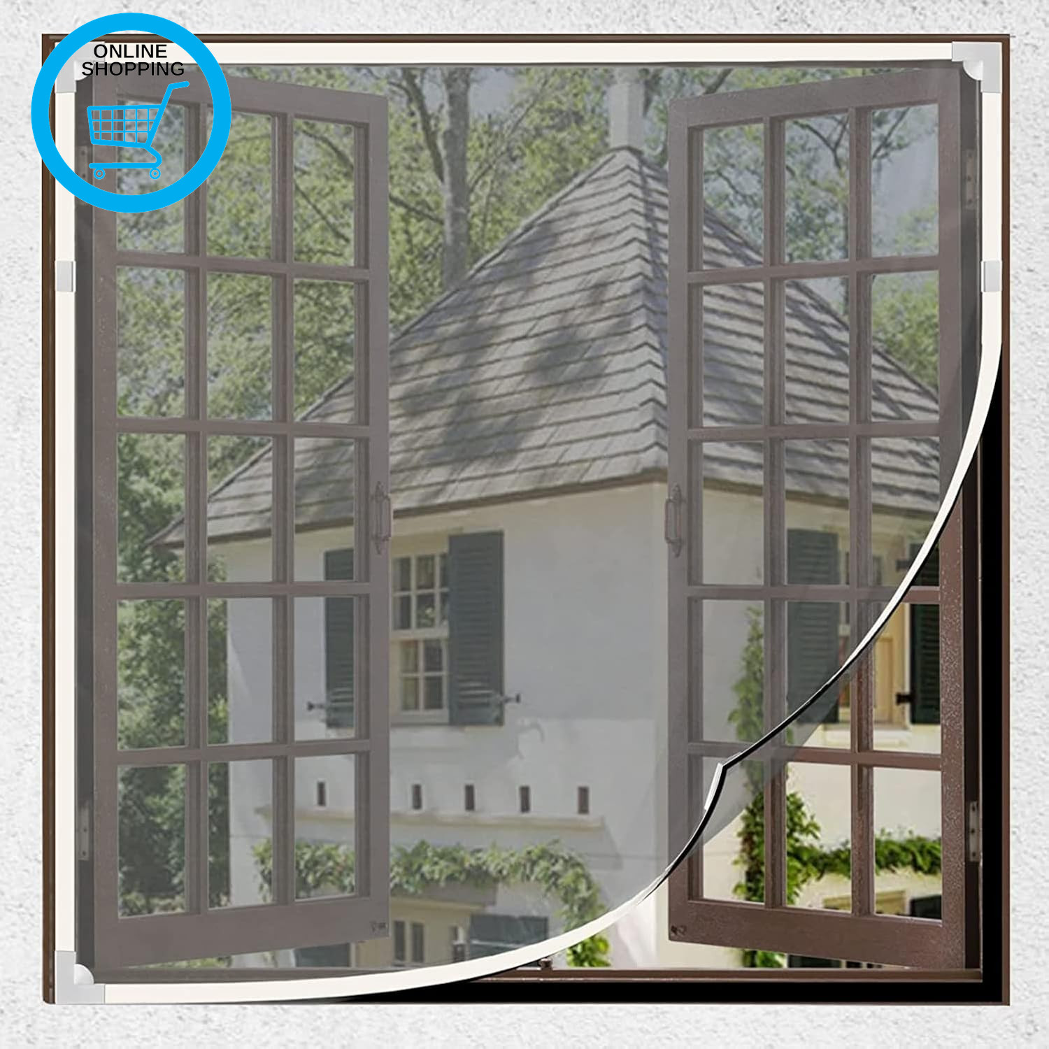 Magnetic Window Screen, 100CM X 120CM Fiberglass Fly Screen Adjustable Mosquito