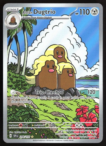 Pokemon Alolan Dugtrio Holo Surging Sparks 208/191 NM