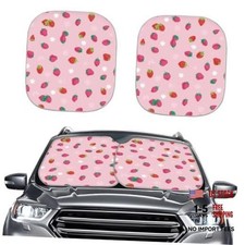 Coldinair Cute Windshield Sun Shade Sunshade for Car Windshield Pink Strawberry