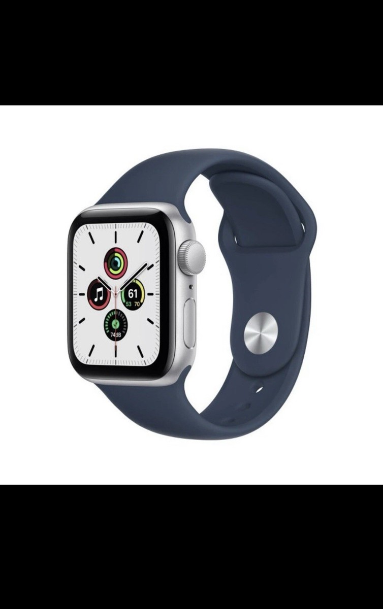 Apple Watch SE (GPS 44mm) Silver Aluminum Case with Abyss Blue