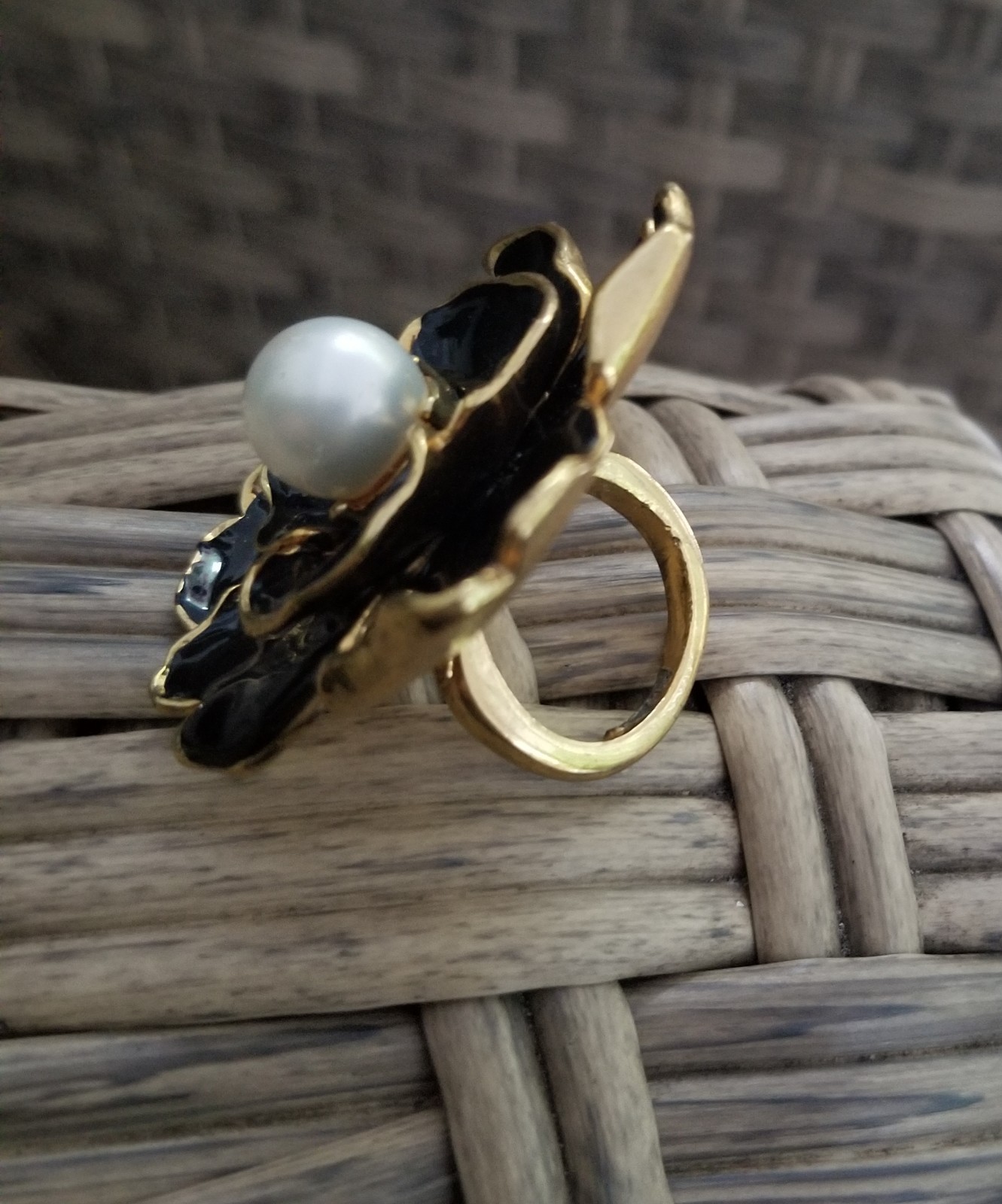 Rare Vintage Kenneth Jay Lane Black Enamel Goldto… - image 6