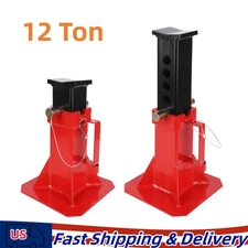 Car Jack Stands Steel 12 Ton Capacity Heavy Duty Pin Type 1 Pair with Lock