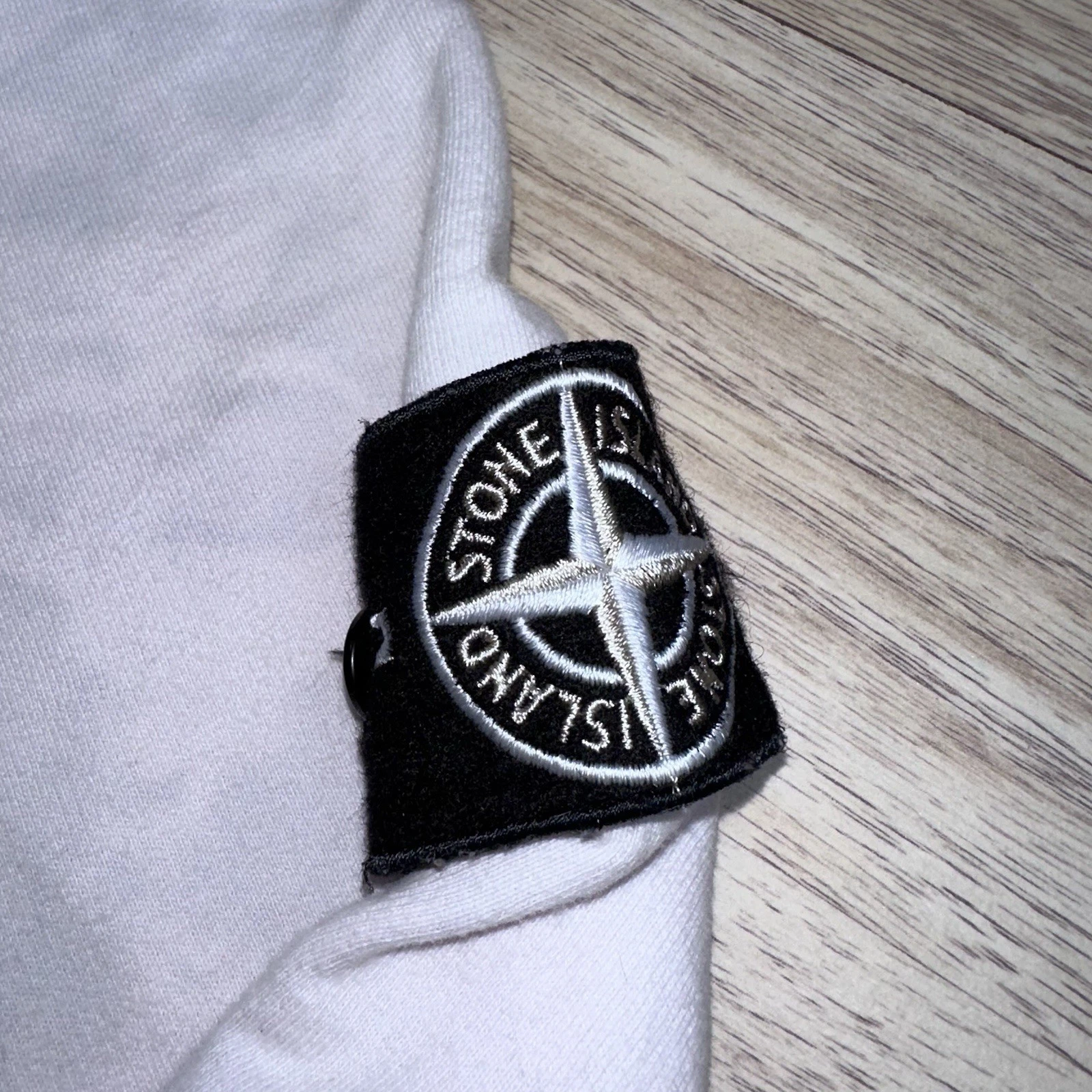 STONE ISLAND Pullover Badge Felpa con Cappuccio Blu Cielo Tie Dye Taglia Media M