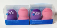 4 x Beauty 360 BLENDER SPONGE DUO For Smooth Makeup Application Pink & Purple