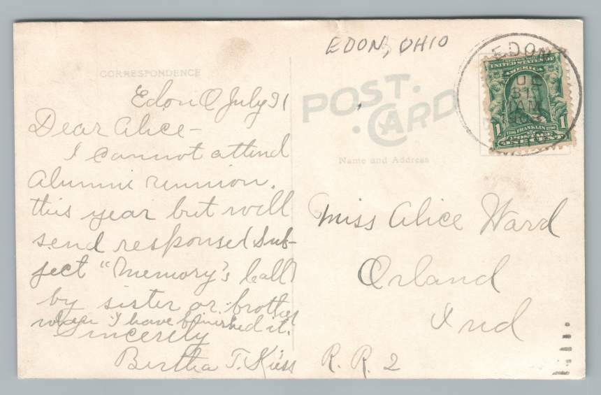 Fishing at the Mill Dam EDON Ohio RPPC Antique Cyanotype PhotoWilliams