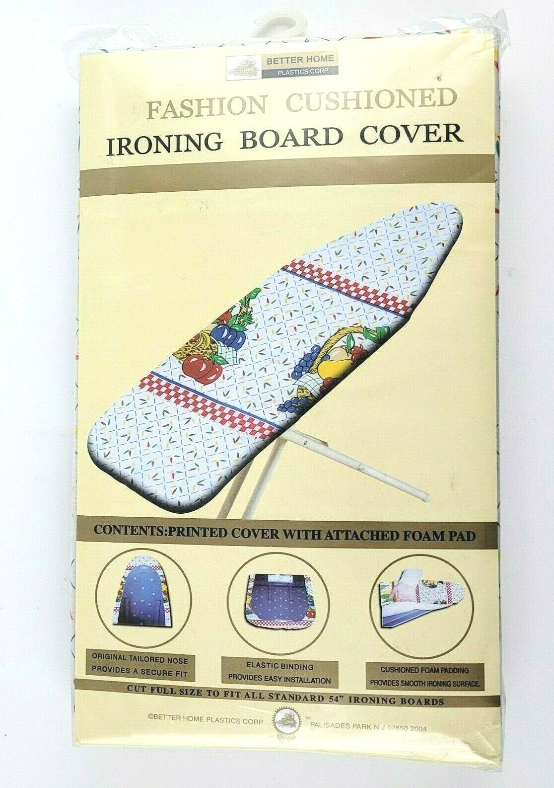 Fashion Cushioned Ironing Board Printed Cover Fruit Basket Design Standard 54"