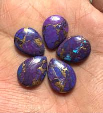 Natural Purple Copper Turquoise Cabochon Pear Loose Gemstone 10x14MM 10Pcs Lot 6