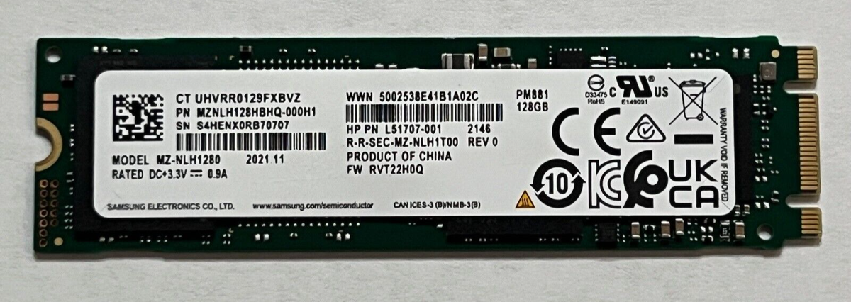 SAMSUNG 128GB SATA SSD PM881 MZNLH128HBHQ-000H1 MZ-NLH1280 SAMSUNG 128GB SATA SSD PM881 MZNLH128HBHQ-000H1 MZ-NLH1280
