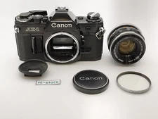 Canon AE-1 35mm Film Camera SLR Black & FL 50mm f/1.8 Lens Japan - Excellent+