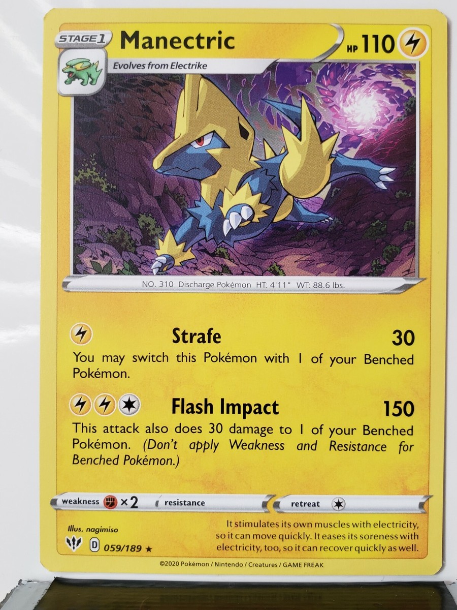 Mana•*¨*•.¸♬︎ Manectric 059/189 NM / M - RARE Darkness Ablaze Pokemon Card