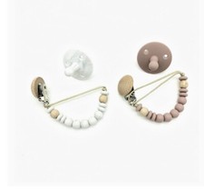 silicone baby pacifiers with Matching Silicone Clip Set