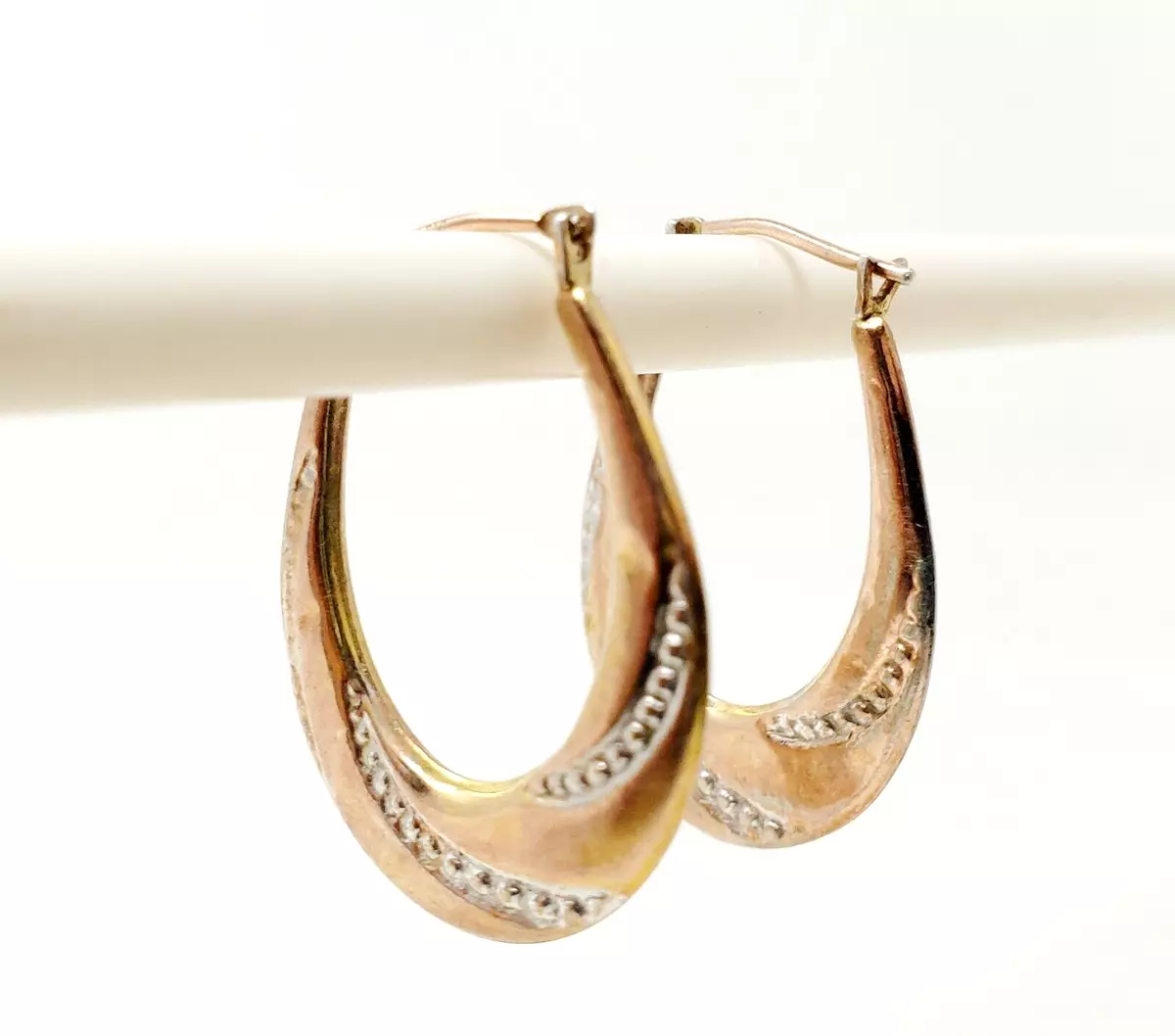 SLC Hoop Earrings 14k Rose Gold over Sterling Silver 925 1