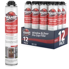 Kraken Bond PRO Window & Door Low Exp Gap Filler Gun Foam 32oz 12Pk Gun Not Incl