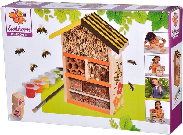Eichhorn 100004584 Bienenhaus Zum Zusammenbauen Und Bemalen, + Pinsel & Farbe-image
