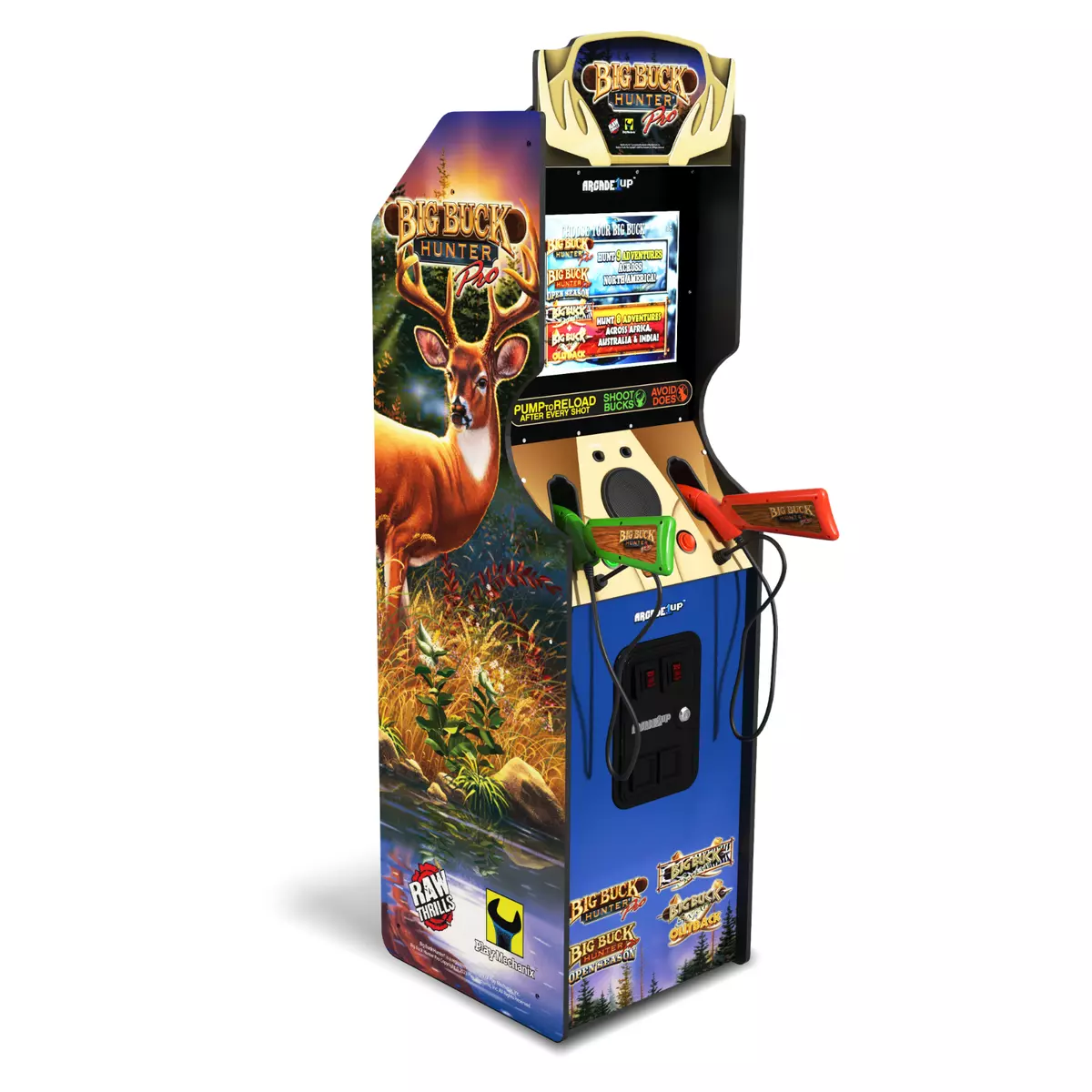 Arcade1Up Big Buck Hunter Pro Deluxe Arcade Machine Video Game Shooter 2  Player