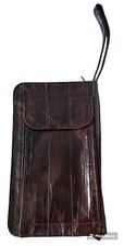 Eel skin Zipper Wallet/Clutch, Snap Pockets Outside. Sleeves  Pockets Inside.