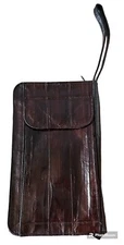Eel skin Zipper Wallet/Clutch, Snap Pockets Outside. Sleeves & Pockets Inside.